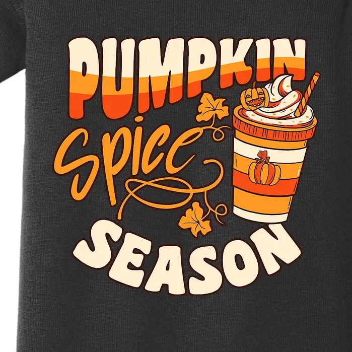 Pumpkin Spice Season Latte Coffee Fall Autumn Funny Baby Bodysuit