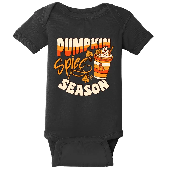 Pumpkin Spice Season Latte Coffee Fall Autumn Funny Baby Bodysuit