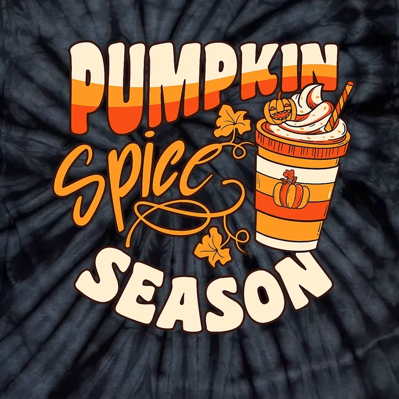 Pumpkin Spice Season Latte Coffee Fall Autumn Funny Tie-Dye T-Shirt