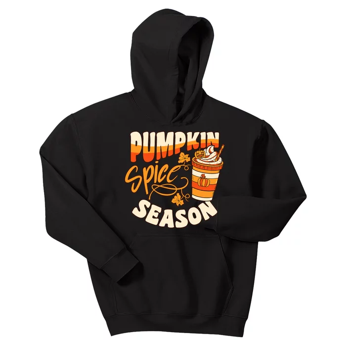 Pumpkin Spice Season Latte Coffee Fall Autumn Funny Kids Hoodie