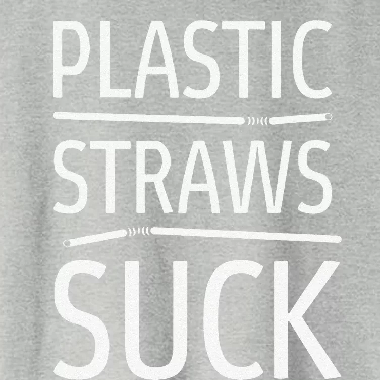 Plastic Straws Suck Earth Day Pollution Women's Crop Top Tee