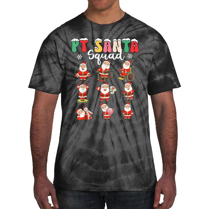 PT Santa Squad Physical Therapy Christmas Physical Therapist Tie-Dye T-Shirt