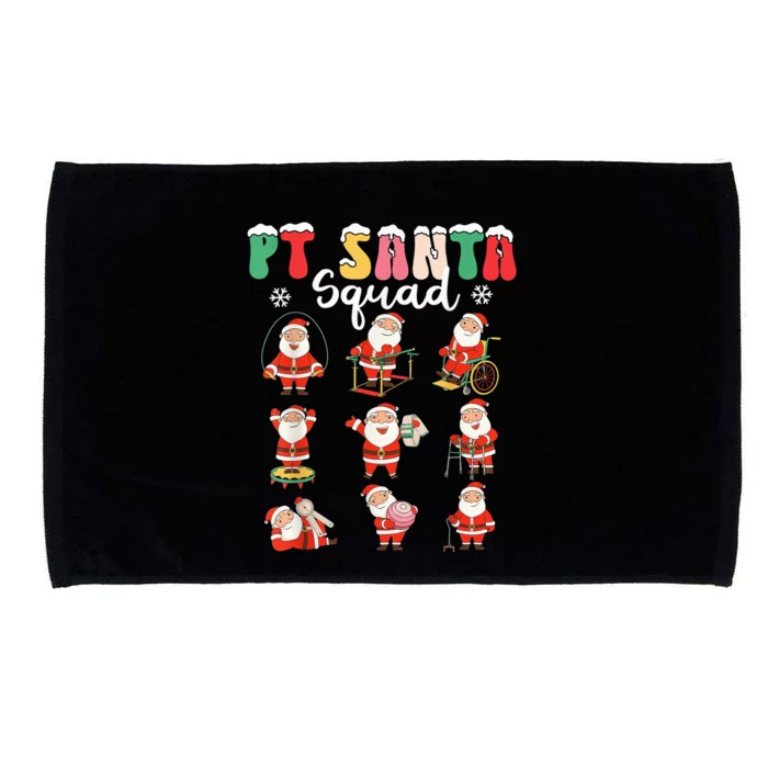 PT Santa Squad Physical Therapy Christmas Physical Therapist Microfiber Hand Towel