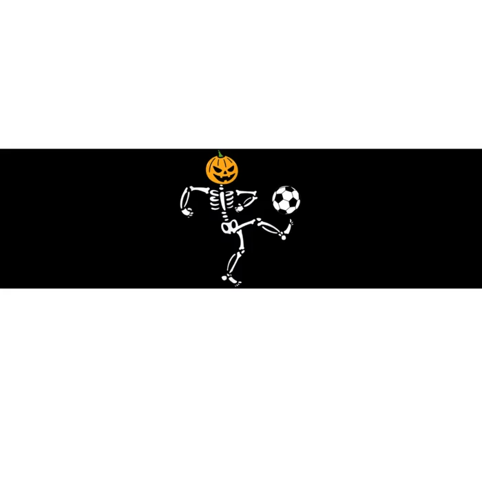 Pumpkin Skeleton Soccer Player Halloween Soccer Bumper Sticker