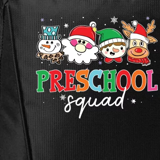 Preschool Squad Santa Reindeer Snowman Teacher Christmas City Backpack