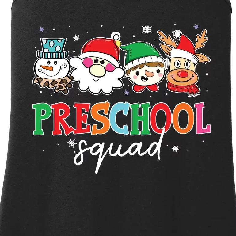 Preschool Squad Santa Reindeer Snowman Teacher Christmas Ladies Essential Tank