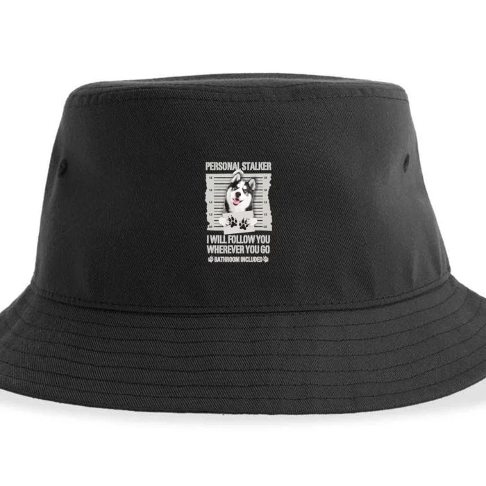 Personal Stalker Siberian Husky Long Sleeve Sustainable Bucket Hat