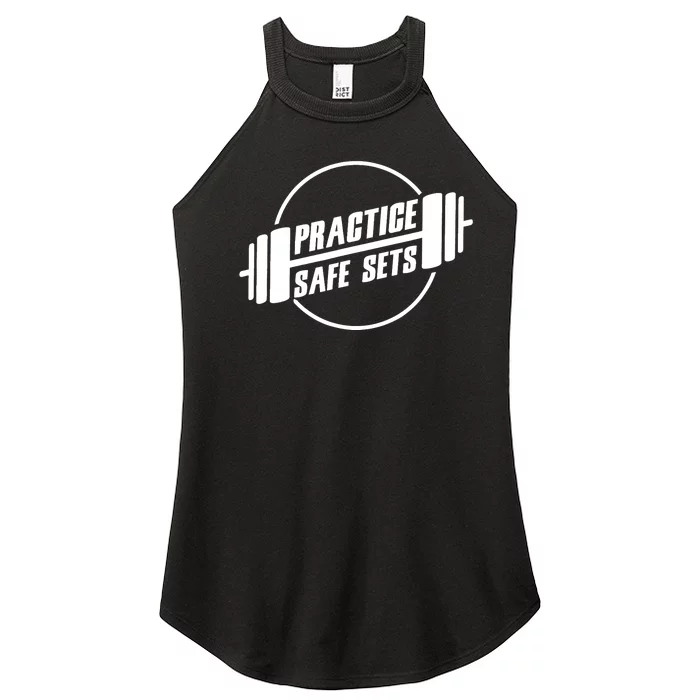 Practice Safe Sets Workout Fitness Motivation Gym Training Women’s Perfect Tri Rocker Tank