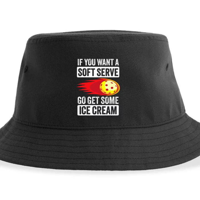 Pickleball Soft Serve Ice Cream Funny Pickleball Sustainable Bucket Hat