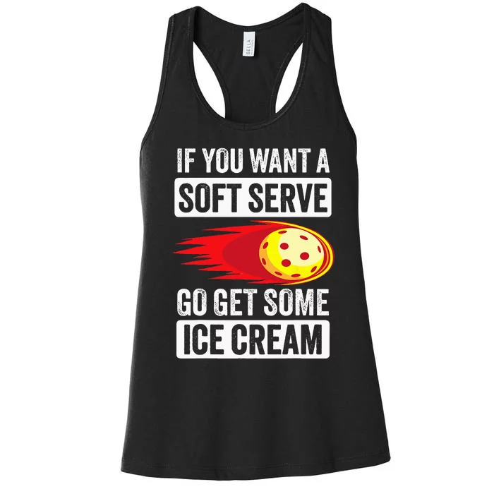 Pickleball Soft Serve Ice Cream Funny Pickleball Women's Racerback Tank