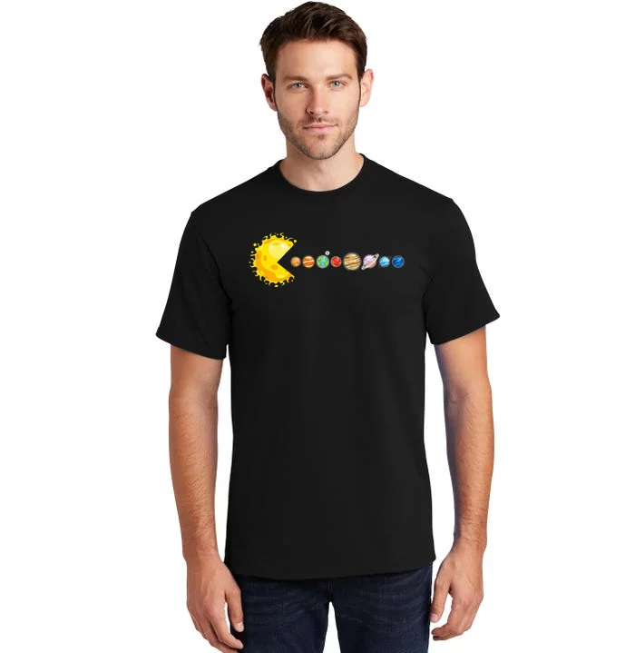 Planetary System Star Eating Planets Sun Funny Astronomy Tall T-Shirt