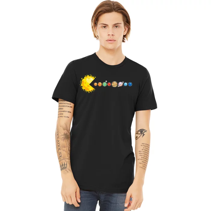 Planetary System Star Eating Planets Sun Funny Astronomy Premium T-Shirt