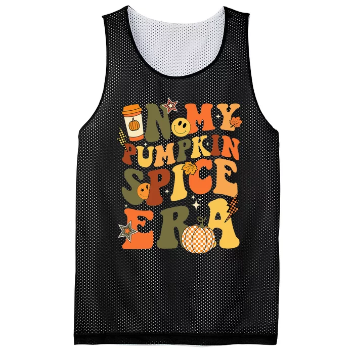 Pumpkin Spice Season Retro Autumn Thanksgiving Vibes Mesh Reversible Basketball Jersey Tank