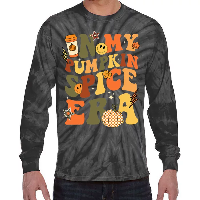 Pumpkin Spice Season Retro Autumn Thanksgiving Vibes Tie-Dye Long Sleeve Shirt