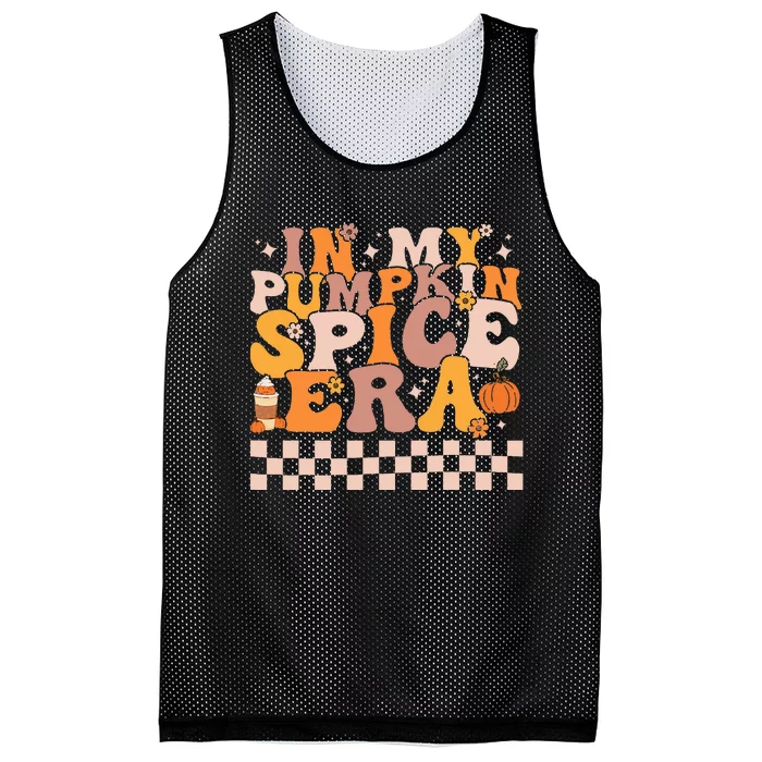 Pumpkin Spice Season Retro Fall Autumn Thanksgiving Vibes Mesh Reversible Basketball Jersey Tank