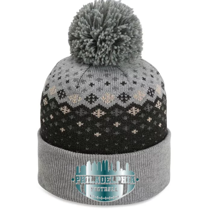 Philadelphia Skyline Shaped Into Football The Baniff Cuffed Pom Beanie