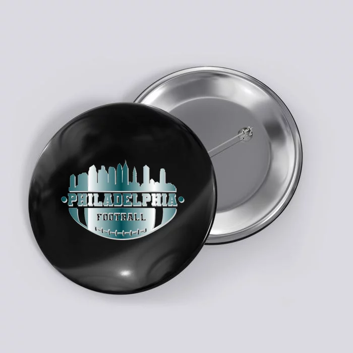 Philadelphia Skyline Shaped Into Football Button