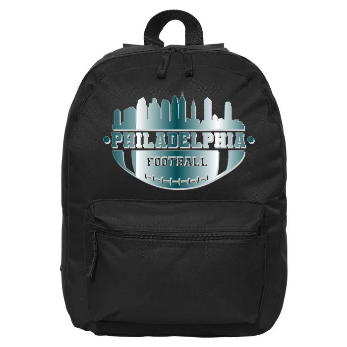 Philadelphia Skyline Shaped Into Football 16 in Basic Backpack