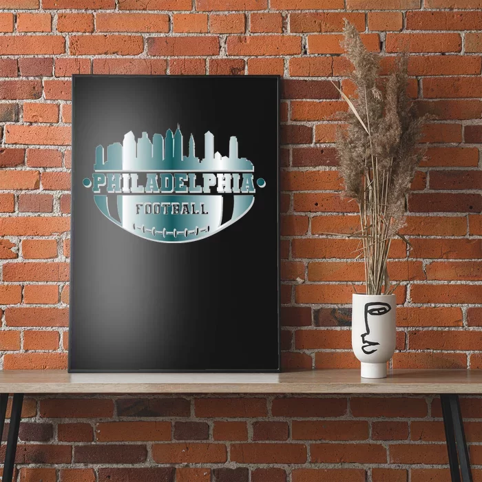 Philadelphia Skyline Shaped Into Football Poster