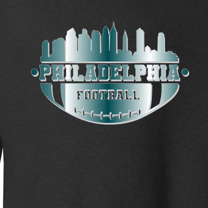 Philadelphia Skyline Shaped Into Football Toddler Sweatshirt