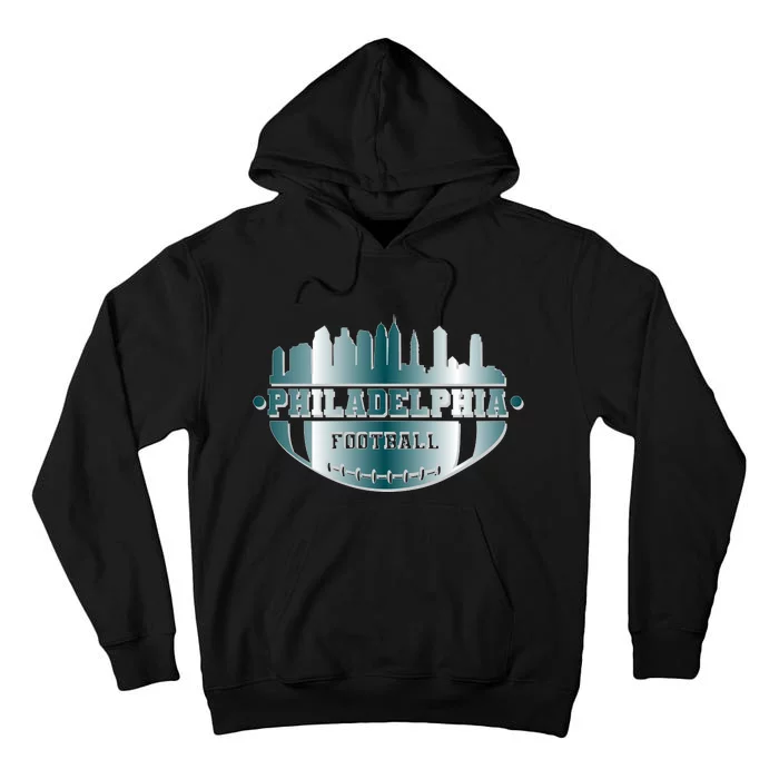 Philadelphia Skyline Shaped Into Football Tall Hoodie