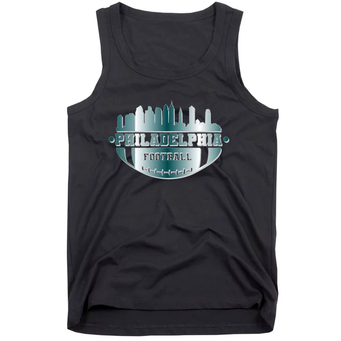 Philadelphia Skyline Shaped Into Football Tank Top