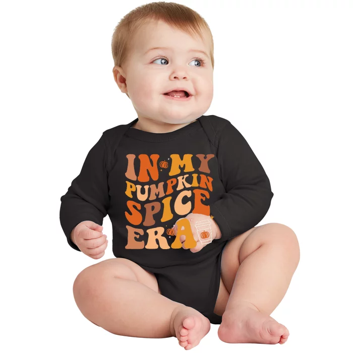 Pumpkin Spice Season Retro Autumn Thanksgiving Vibes Baby Long Sleeve Bodysuit