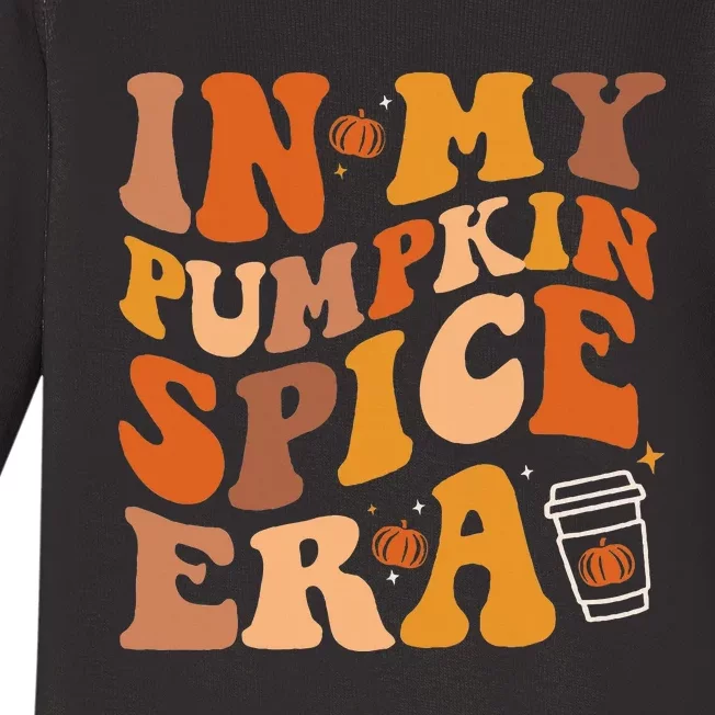 Pumpkin Spice Season Retro Autumn Thanksgiving Vibes Baby Long Sleeve Bodysuit