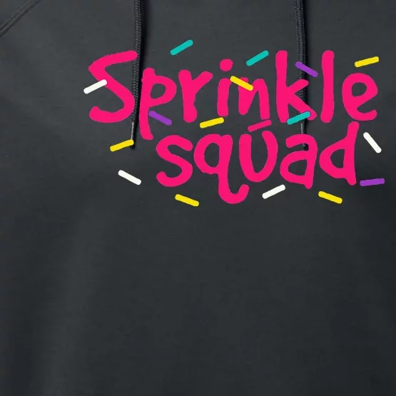 Pink Sprinkle Squad Cookie Donut Cupcakes Performance Fleece Hoodie