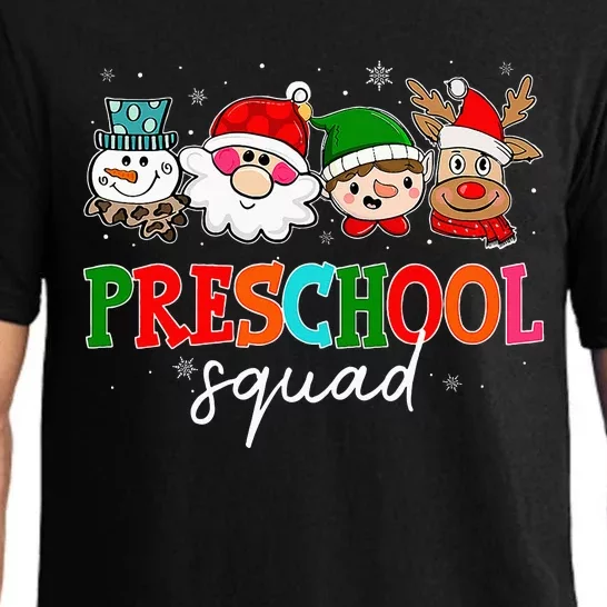 Preschool Squad Santa Reindeer Snowman Teacher Christmas Pajama Set