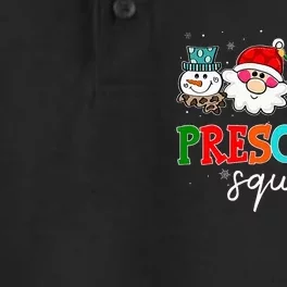 Preschool Squad Santa Reindeer Snowman Teacher Christmas Dry Zone Grid Performance Polo