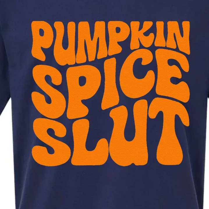 Pumpkin Spice Slut Funny Inappropriate Fall Halloween Sueded Cloud Jersey T-Shirt