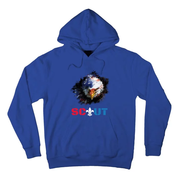 Patriotic Scout Scouting Lover Us Flag Eagle Gift Tall Hoodie