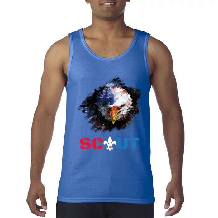 Patriotic Scout Scouting Lover Us Flag Eagle Gift Tank Top