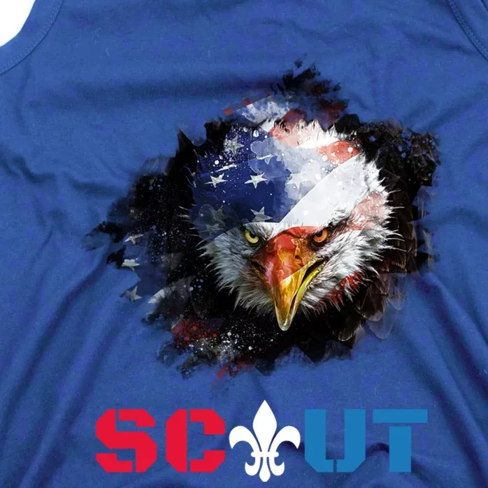 Patriotic Scout Scouting Lover Us Flag Eagle Gift Tank Top