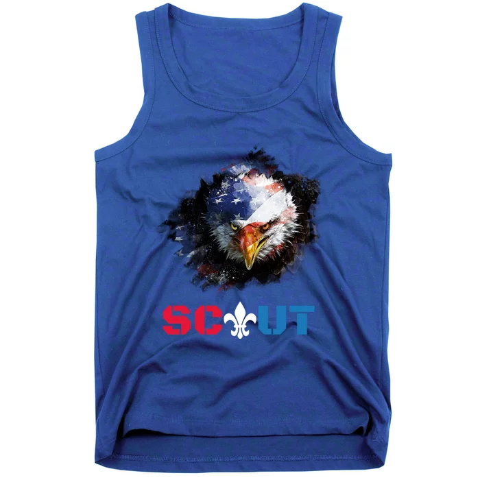 Patriotic Scout Scouting Lover Us Flag Eagle Gift Tank Top