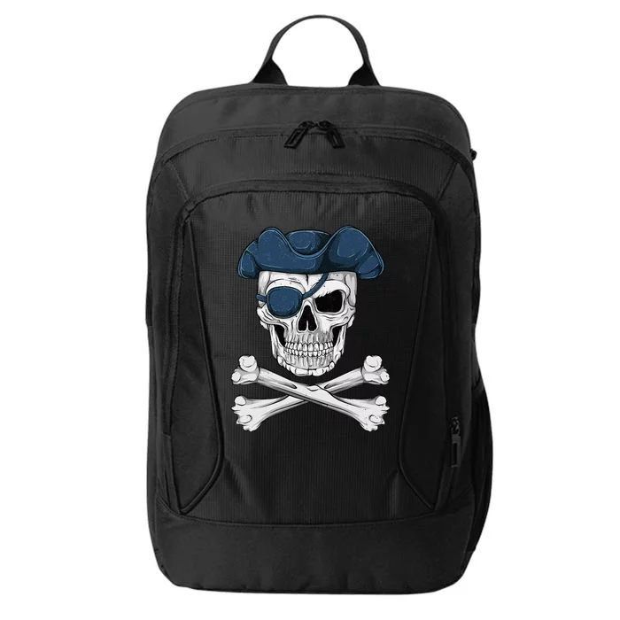 Pirate Skull Scary Halloween Crossbones Eye Patch City Backpack