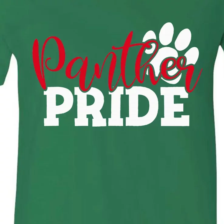 Panther School Sports Name Spirit Back To School V-Neck T-Shirt