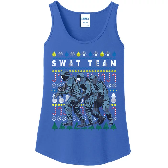 Police Swat Team Cute Gift Ugly Christmas Ladies Essential Tank