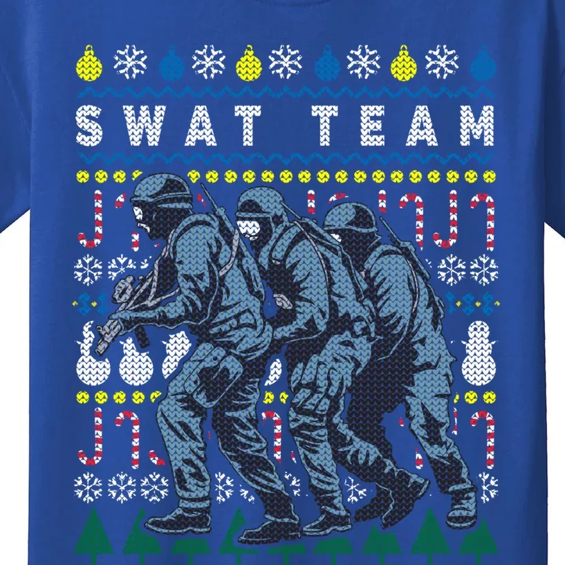 Police Swat Team Cute Gift Ugly Christmas Kids T-Shirt