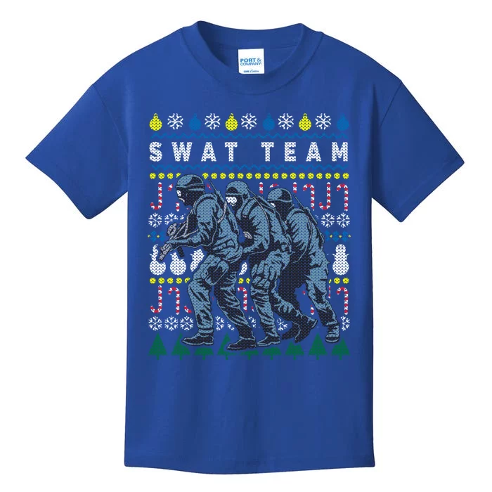 Police Swat Team Cute Gift Ugly Christmas Kids T-Shirt