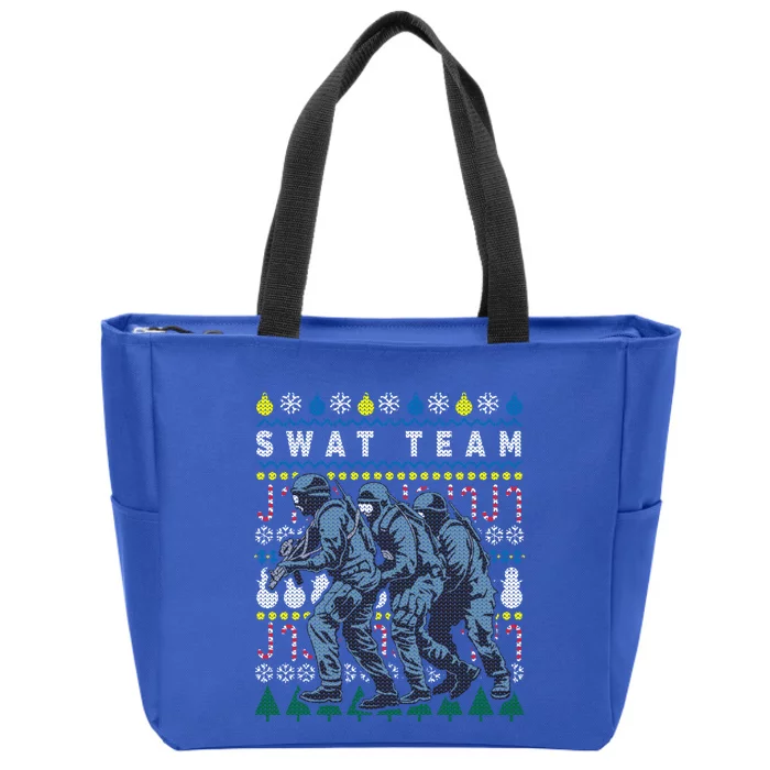 Police Swat Team Cute Gift Ugly Christmas Zip Tote Bag