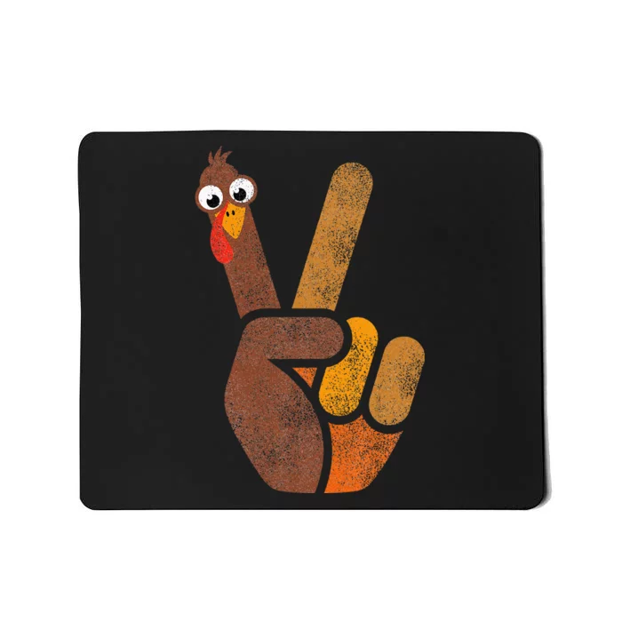 Peace Sign Turkey Funny Thanksgiving Mousepad