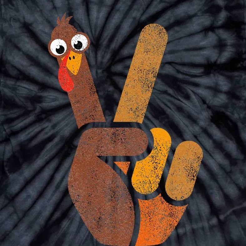 Peace Sign Turkey Funny Thanksgiving Tie-Dye T-Shirt