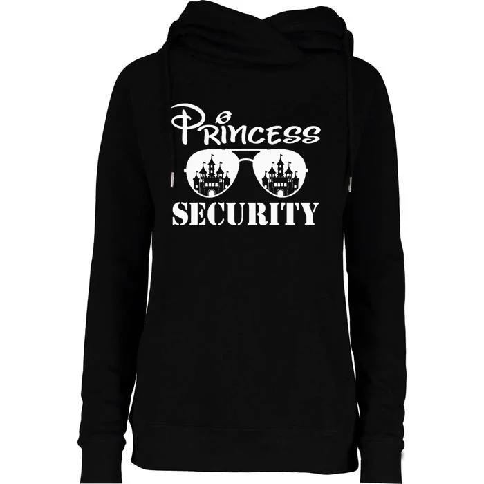 Princess Security Team Dad Mom Birthday Party Family Trip Womens Funnel Neck Pullover Hood