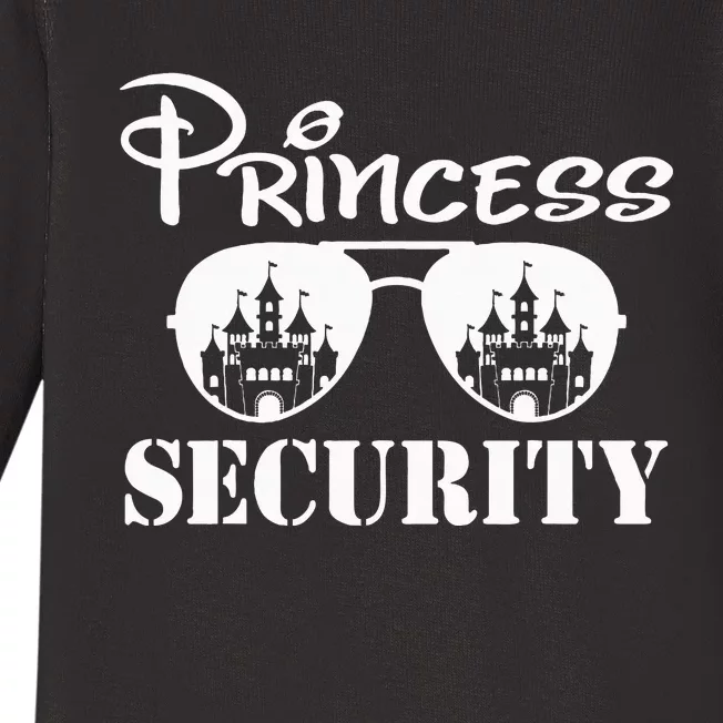 Princess Security Team Dad Mom Birthday Party Family Trip Baby Long Sleeve Bodysuit