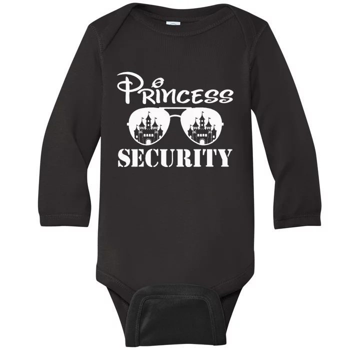 Princess Security Team Dad Mom Birthday Party Family Trip Baby Long Sleeve Bodysuit