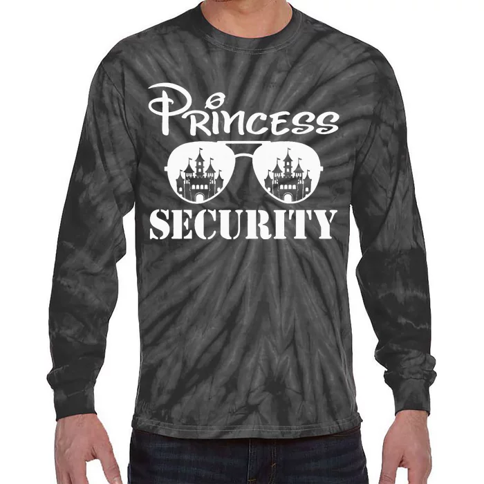 Princess Security Team Dad Mom Birthday Party Family Trip Tie-Dye Long Sleeve Shirt