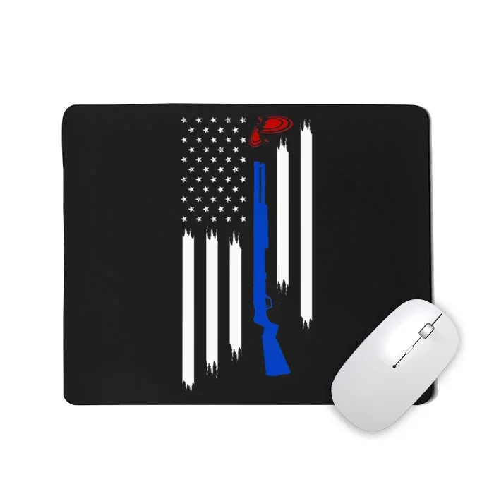 Patriotic Skeet Trap Clay Pigeon Shotgun Shooting Mousepad