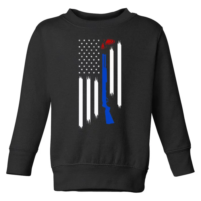 Patriotic Skeet Trap Clay Pigeon Shotgun Shooting Toddler Sweatshirt